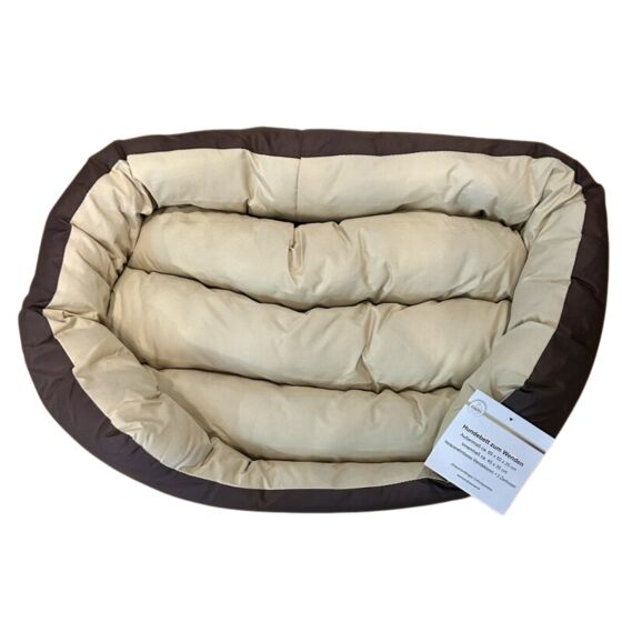 Hundebett Braun 110 cm, gemütlicher Liegeplatz für große Hunde