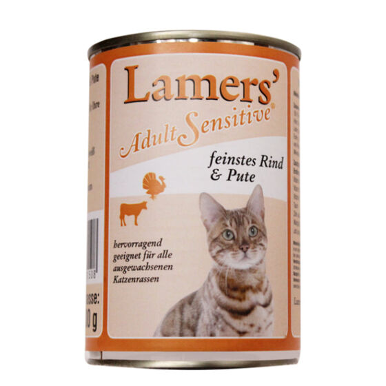Lamers Adult Sensitive feinstes Rind & Pute Katzen-Nassfutter