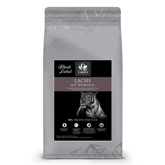 Lamers Black Label Lachs und Weißfisch Katzentrockenfutter