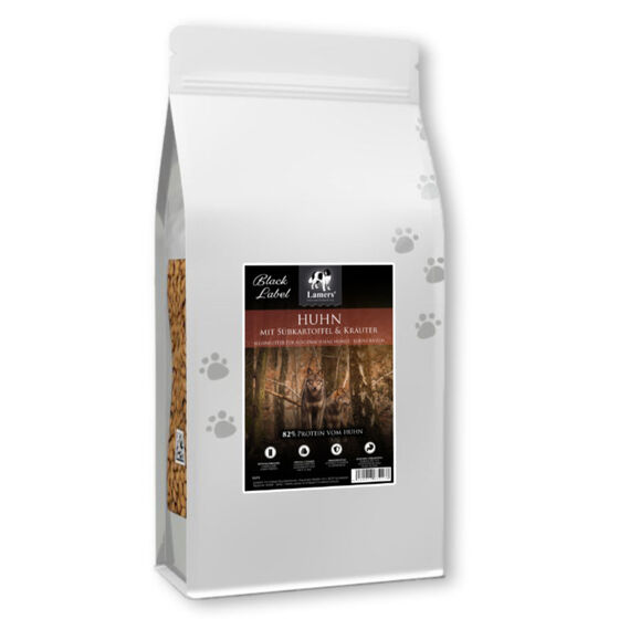 Lamers Black Label Mini, Huhn, Süßkartoffel & Kräuter, getreidefreies Trockenfutter für ausgewachsene kleine Hunde