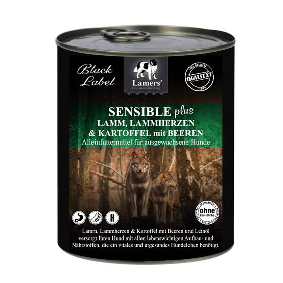 Lamers Black Label Sensible Lamm plus, getreidefreies Hunde-Nassfutter