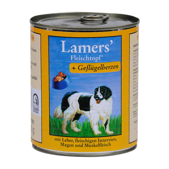Lamers Fleischtopf Geflügelherzen in Dosen Hunde-Nassfutter