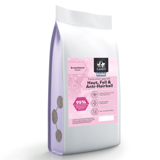 Lamers ProVet Haut Fell und Anti Hairball Katzentrockenfutter
