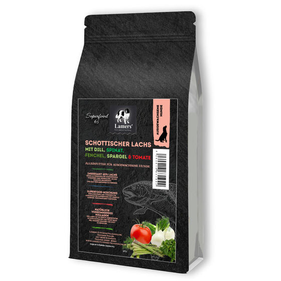 Lamers Superfood 65 Schottischer Lachs Hunde-Trockenfutter Getreidefrei